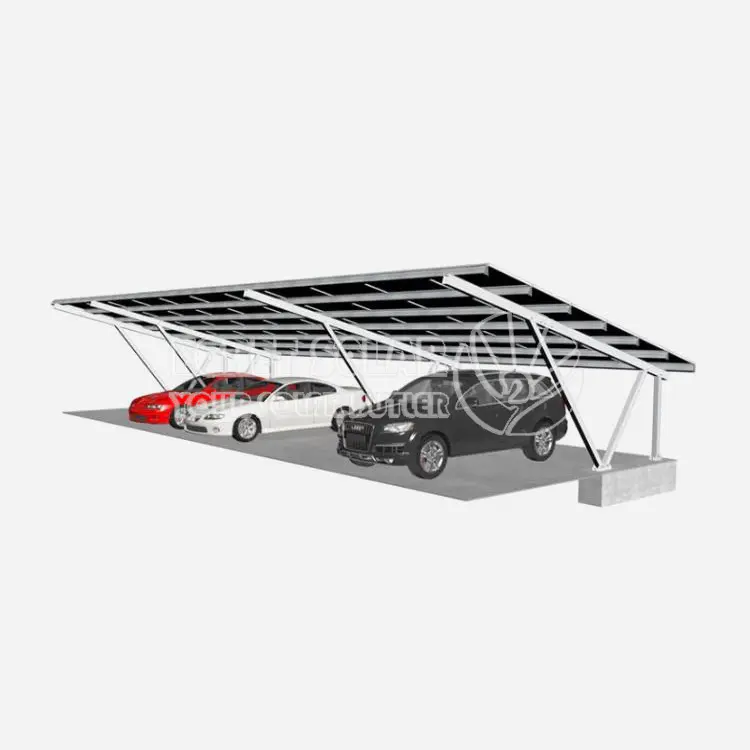 Córas gléasta carport gréine V-colún aonair